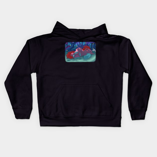 Sleepy Space Cats Kids Hoodie by HauntedByCatra